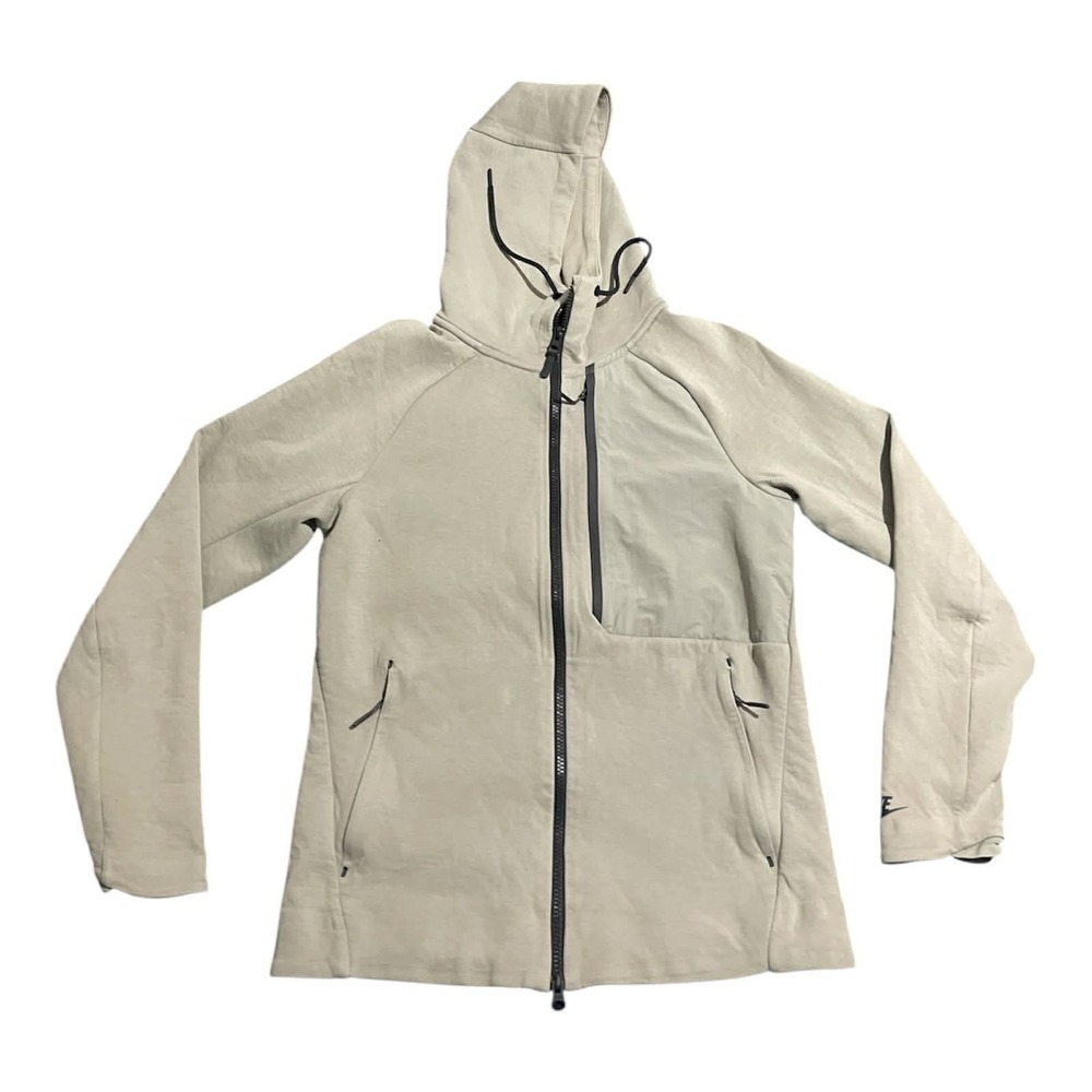 Nike Hoodie Mens S Green Tech Fleece Full Zip Raglan Activewear‎ Jacket